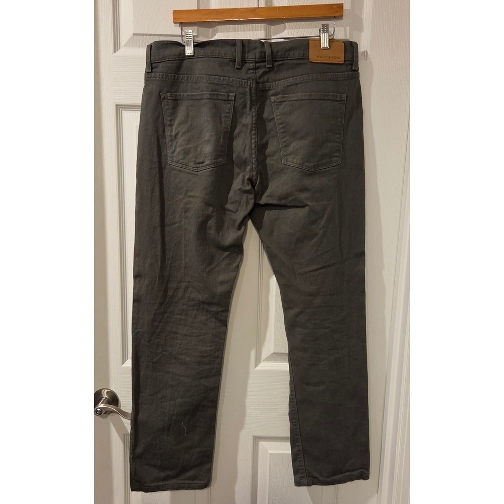 Mott & Bow Mercer Slim Jeans Mens 36x32 Moss Olive Green Stretch Denim Pants - Picture 6 of 8